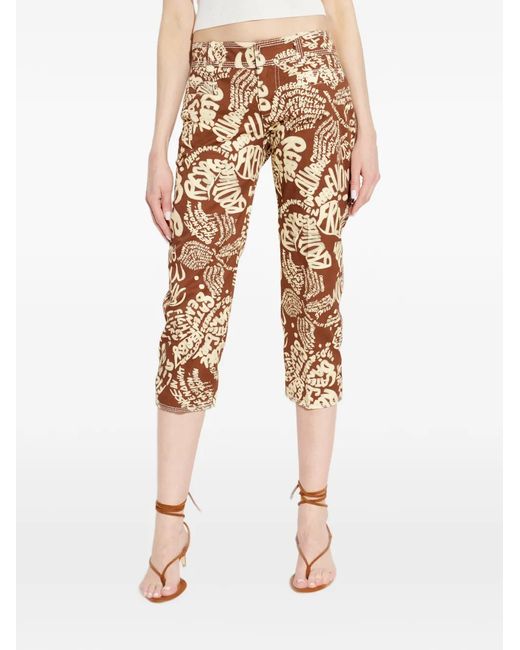 DSquared² Natural Pantalon À Slogan Imprimé