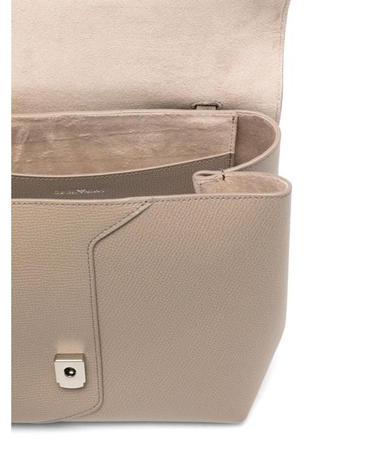 Emporio Armani Natural Grained-Leather Tote Bag