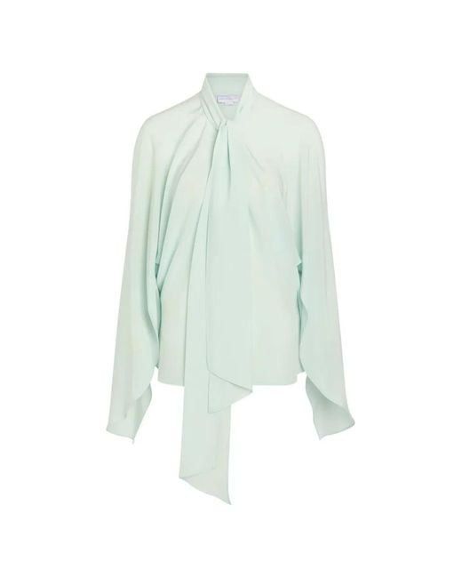 Stella McCartney Blue Bow Cape-Sleeve Blouse