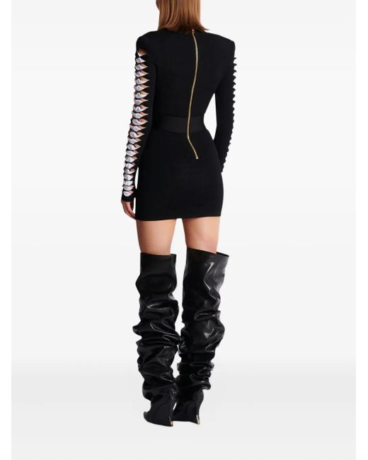 Balmain Black Short V-Neck Dress
