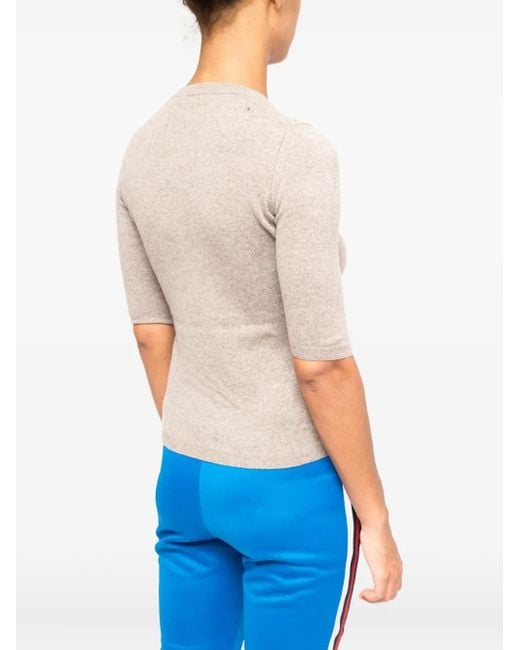 LA ROSE Blue Crew-Neck Sweater
