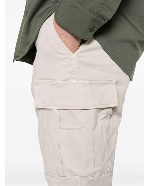 Eleventy Natural Tapered-leg Twill Cargo Trousers for men