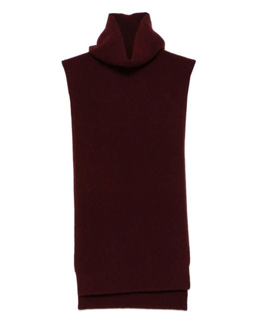 Christian Wijnants Purple Turtleneck Sleeveless Top