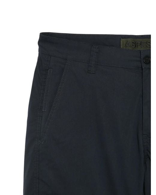 Aspesi Blue Button-Fastening Shorts for men