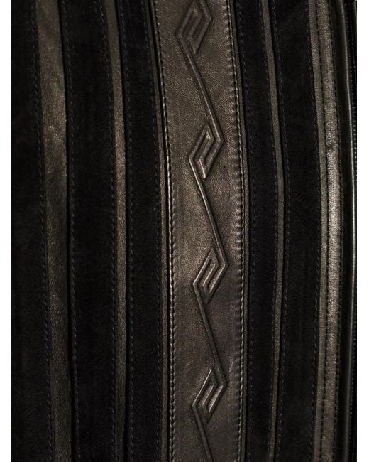 Versace Black Greca-Embossed Panelled Jacket for men