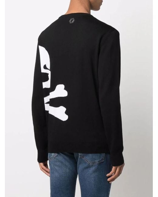 Philipp Plein Black Logo-Print Sweater for men