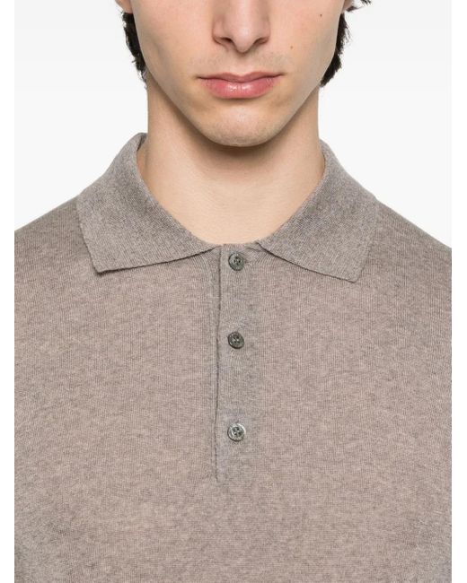 Canali Gebreid Poloshirt in het Gray voor heren