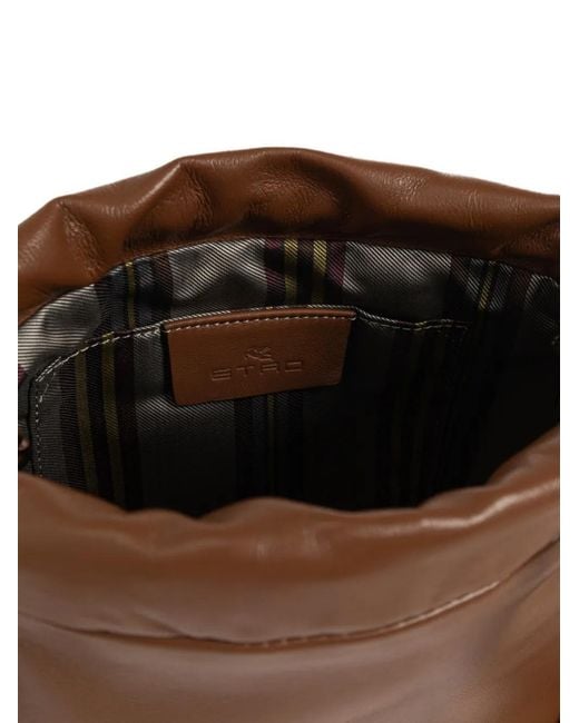 Etro Brown Small Kalispera Tassel-Detail Bucket Bag