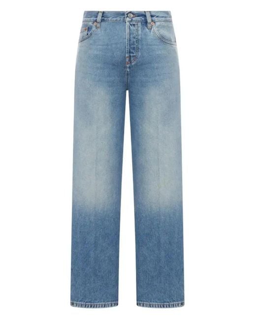 Gucci Katoenen Jeans Met Vervaagd Effect in het Blue