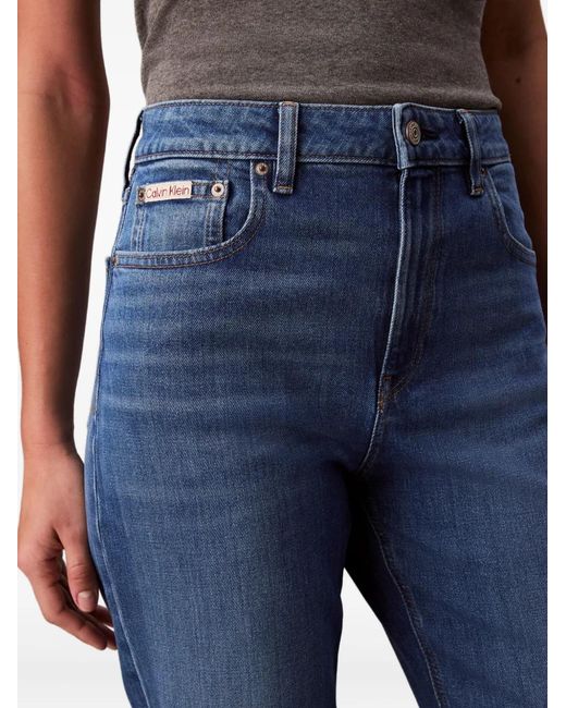 Calvin Klein Blue Logo-Patch Jeans