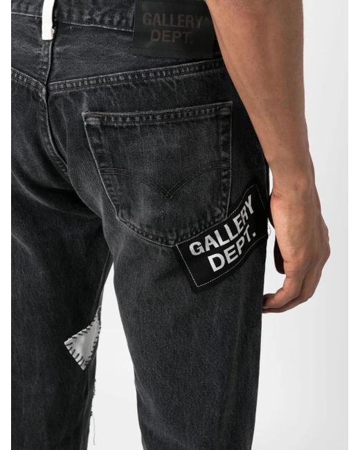 GALLERY DEPT. Black Mid-Rise Straight-Leg Jeans for men