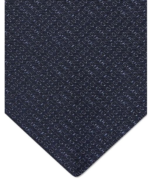 Gucci Blue Patterned Silk Tie for men