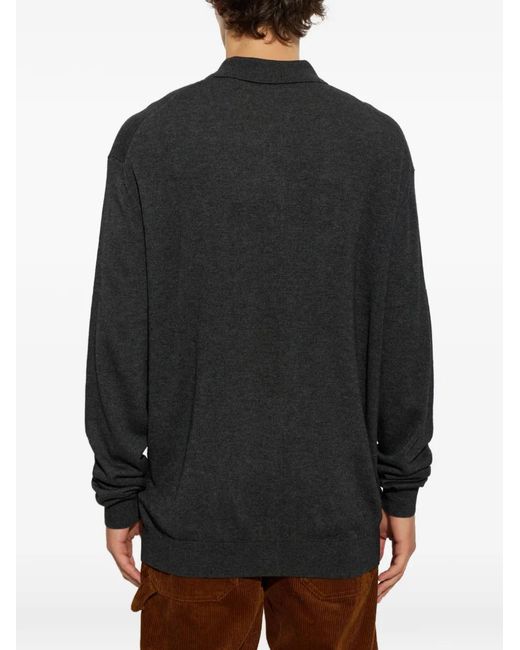 Isabel Marant Black Joris Polo-Collar Sweater for men