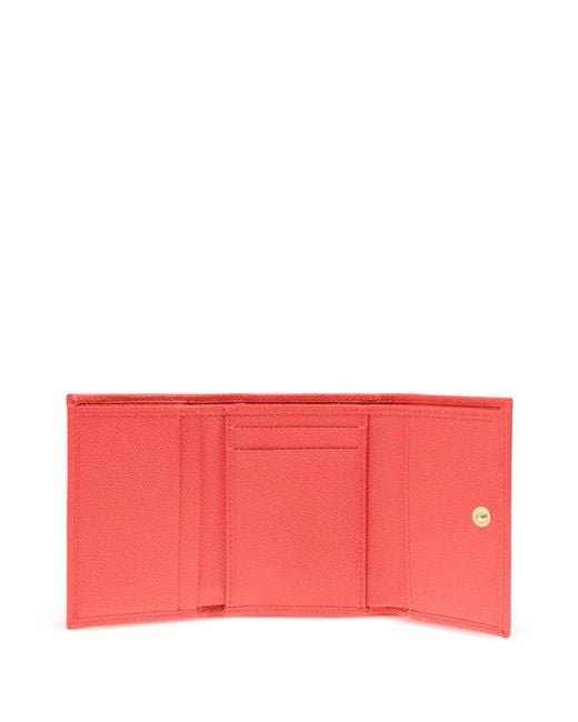 Dolce & Gabbana Red Portefeuille En Cuir À Plaque Logo