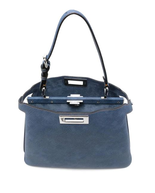Fendi Blue Leather Shoulder Bag