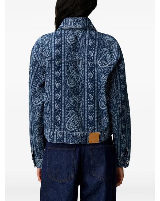 Claudie Pierlot Blue Printed Denim Jacket