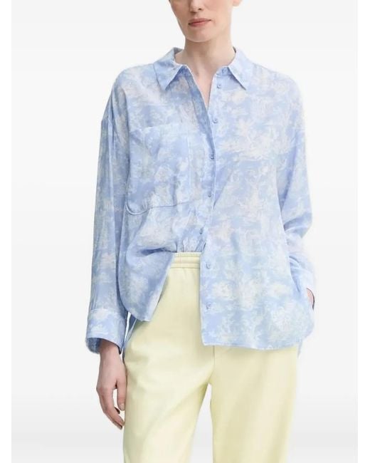 Munthe Blue Toile-Print Buttoned Shirt