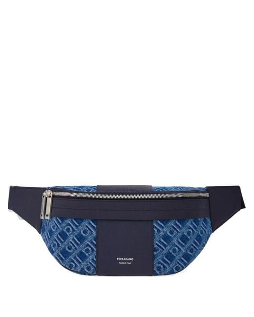 メンズ Ferragamo モノグラム ベルトバッグ Blue