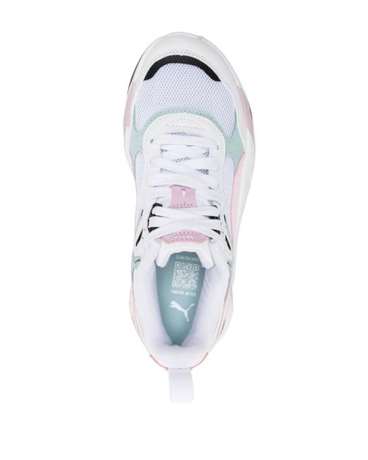 PUMA White Trinity Mesh Sneakers