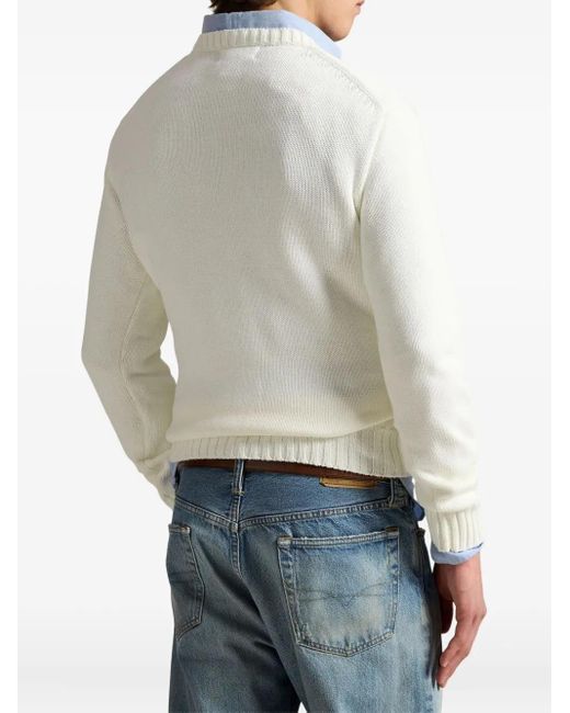 Le Pull À Drapeau Emblématique Polo Ralph Lauren pour homme en coloris White