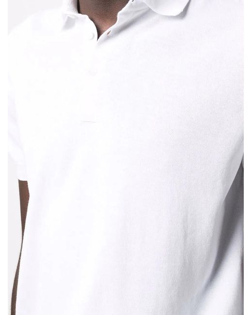 Fileria White Ribbed-Trim Cotton Polo Shirt for men