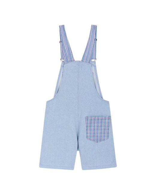 Favorite People Blue Tagliatelle Short Overalls