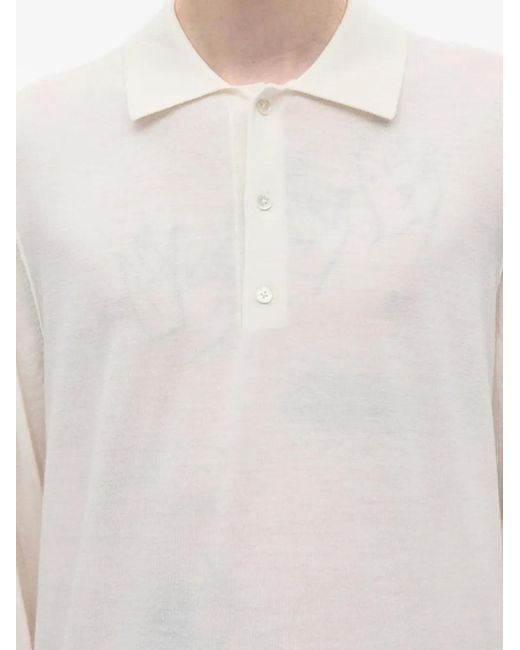 BERNER KUHL White Long-Sleeve Polo Shirt for men