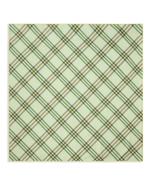 Burberry Green Check Silk Scarf