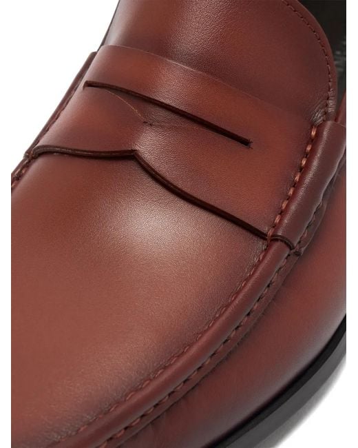 Magnanni Shoes Brown Leather Penny Loafers for men