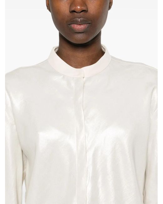 Giorgio Armani White Metallic-Effect Shirt