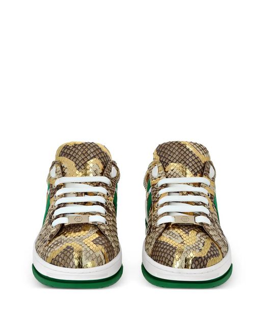 Philipp Plein Green Sneakers Aus Pythonleder