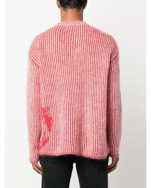 DIESEL Pink Logo-jacquard Jumper In Mohair Blend for men