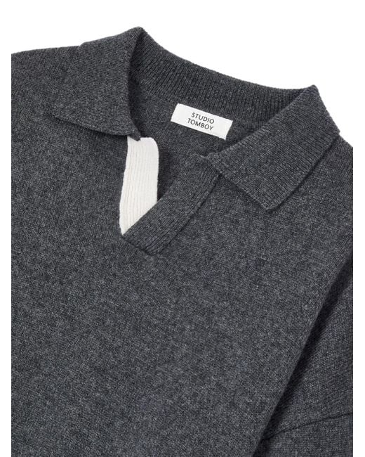 Studio Tomboy X Blue Mélange-Effect Sweater