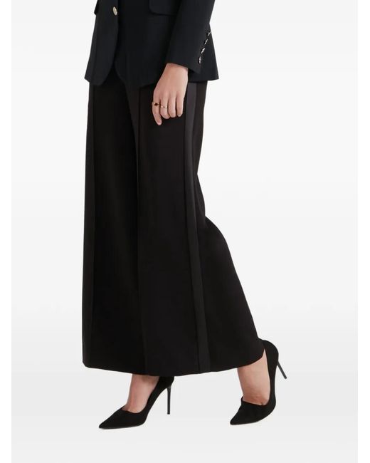 Temperley London Black Nyx Satin-Trimmed Trousers