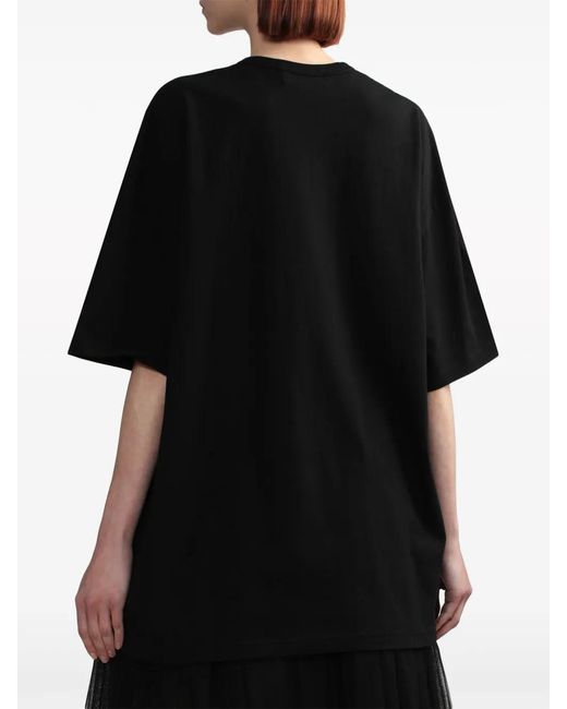 COMME DES GARÇON BLACK Black Logo-Print Cotton T-Shirt