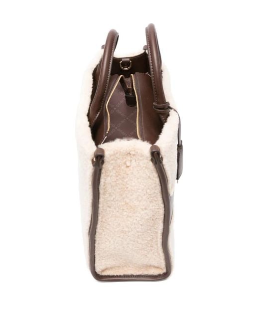 Bolso shopper con efecto de borrego Liu Jo de color Natural
