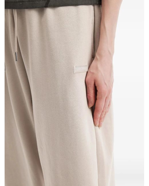 Mini Cream White Drawstring Wide-Leg Trousers
