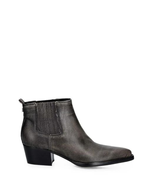 Guess Black Wynie Grainy-Leather Ankle Boots