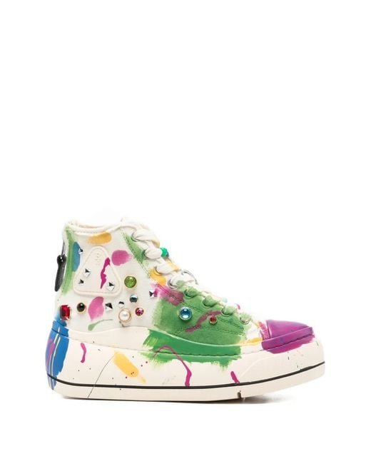R13 Green Embellished Sneakers