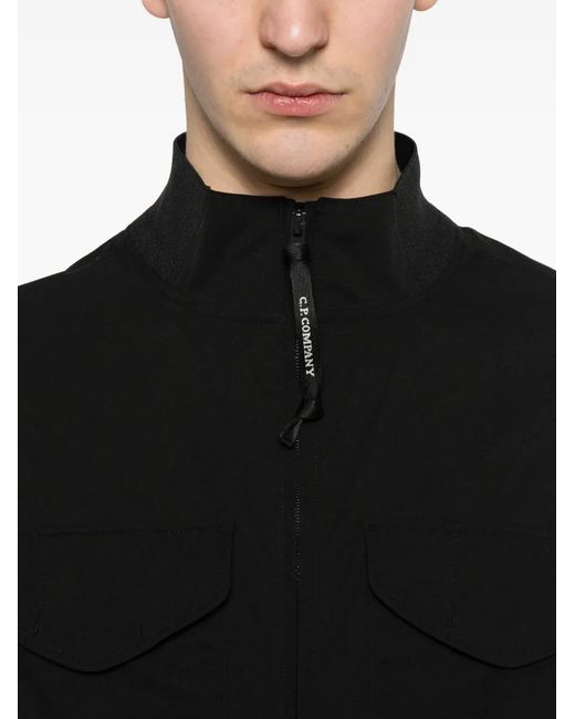 C P Company Black Flap-Pocket Jacket for men