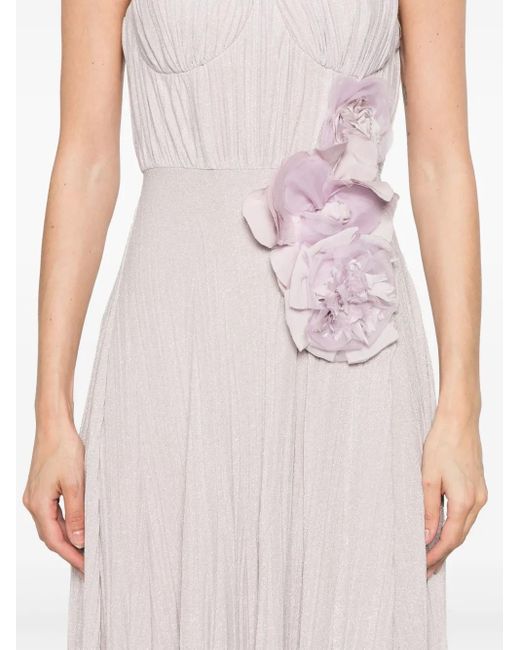 Elisabetta Franchi フローラルアップリケ ドレス White