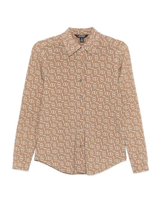 Ralph Lauren Natural Long Sleeve Patterned Shirt