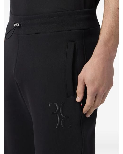 Billionaire Black Baroque Logo-Embroidered Track Pants for men