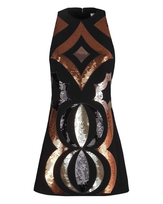 Emilio Pucci Black Sleeveless Dress With Embroidery Necklaces
