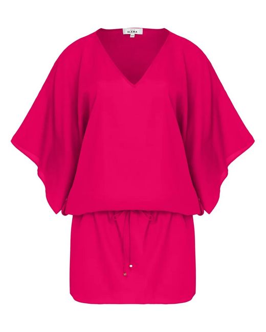 Amir Slama Pink V-Neck Mini Beach Dress