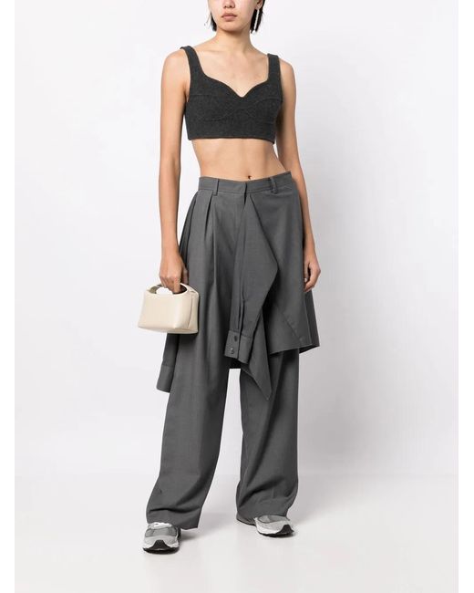 Goen.J Black Cropped Wool Top