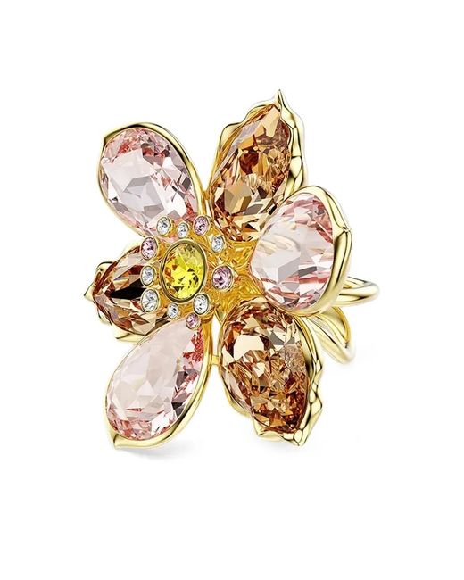 Swarovski Metallic Idyllia Flower-Motif Ring