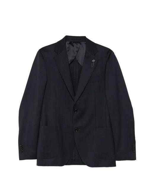 Lardini Blue Notched-Lapel Blazer for men