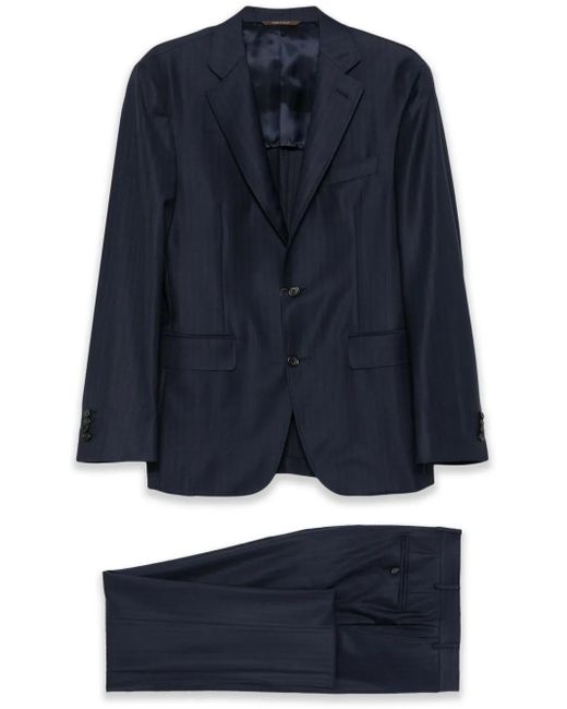 Canali Blue Single-Breasted Suit for men