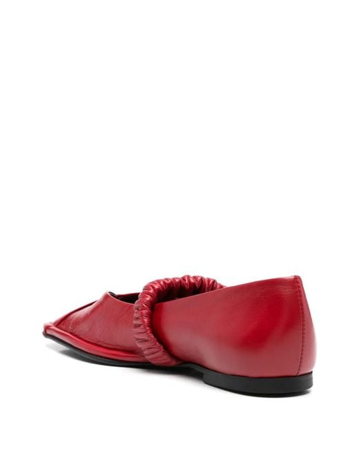 Alohas Red Square-Toe Ballet Flats